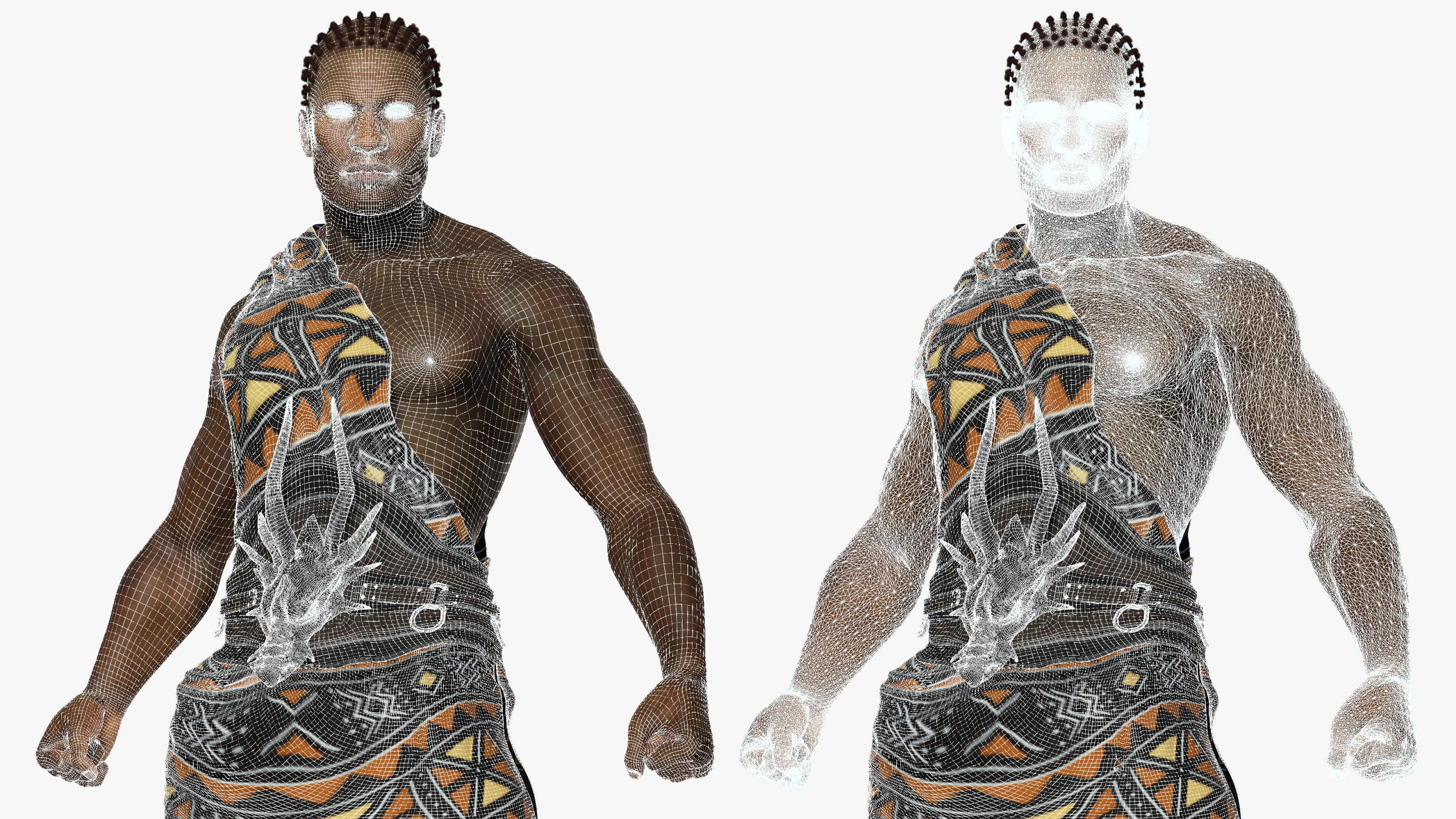 African Man Rigged Character 3D model_6