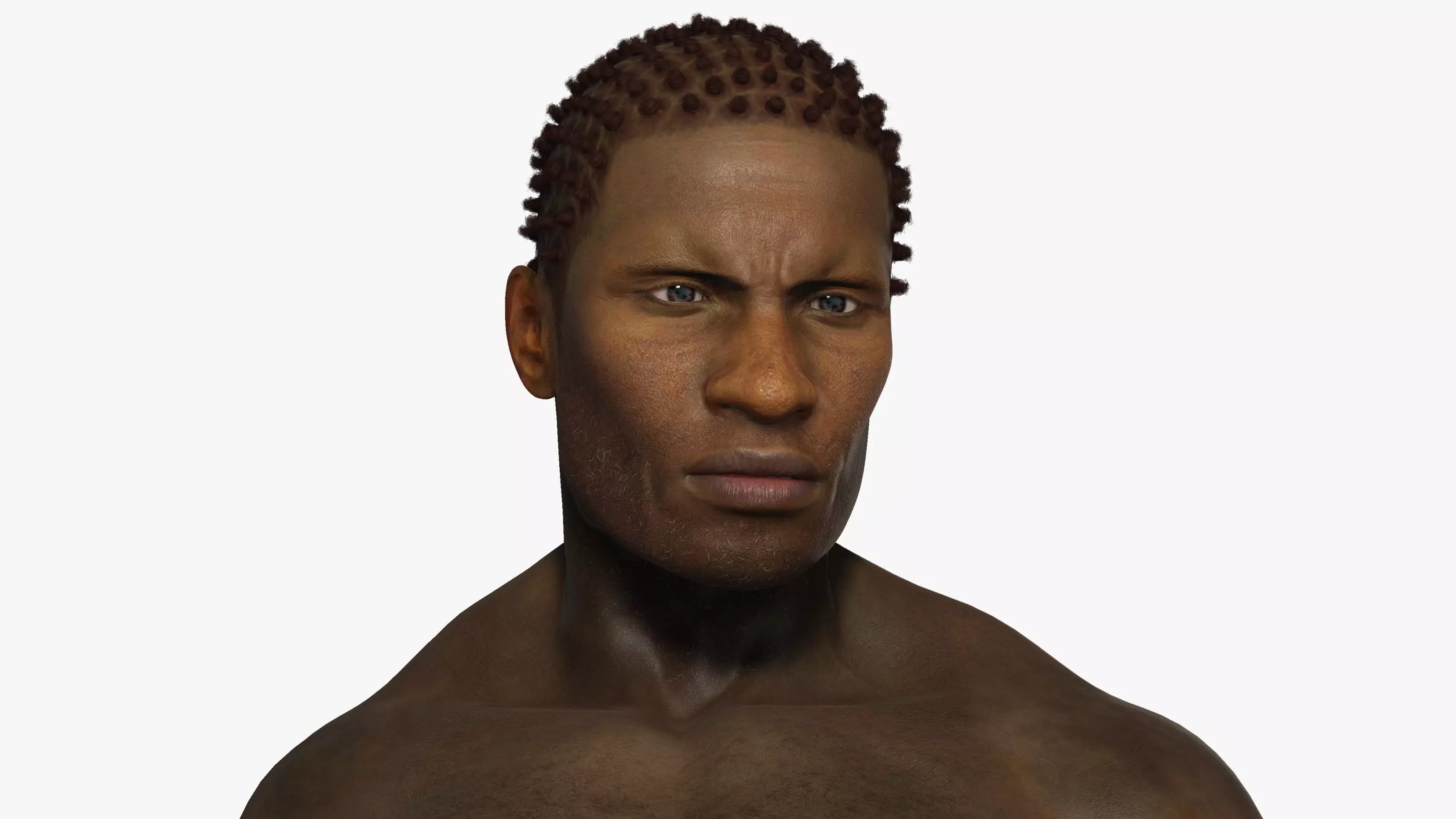 African Man Rigged Character 3D model_0