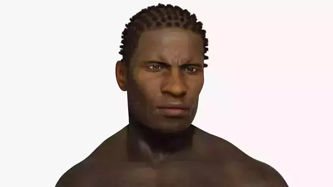 African Man Rigged Character 3D model