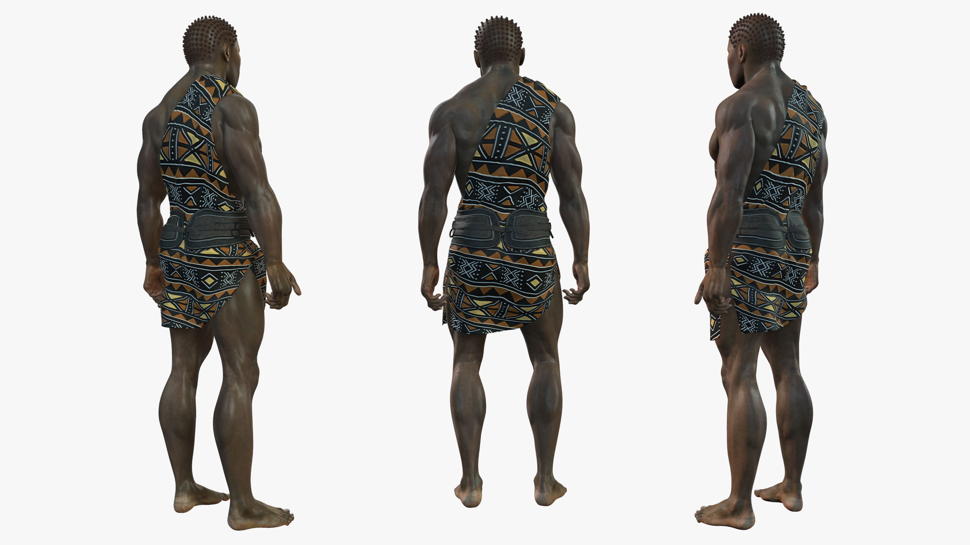 African Man Rigged Character 3D model_4