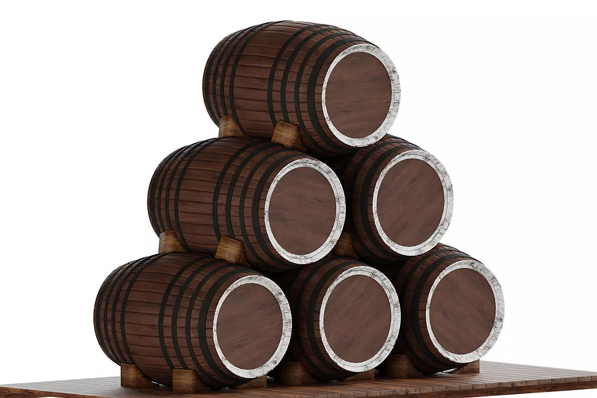 Old Wooden Barrels BLENDER 3D Model Cycles 3D model