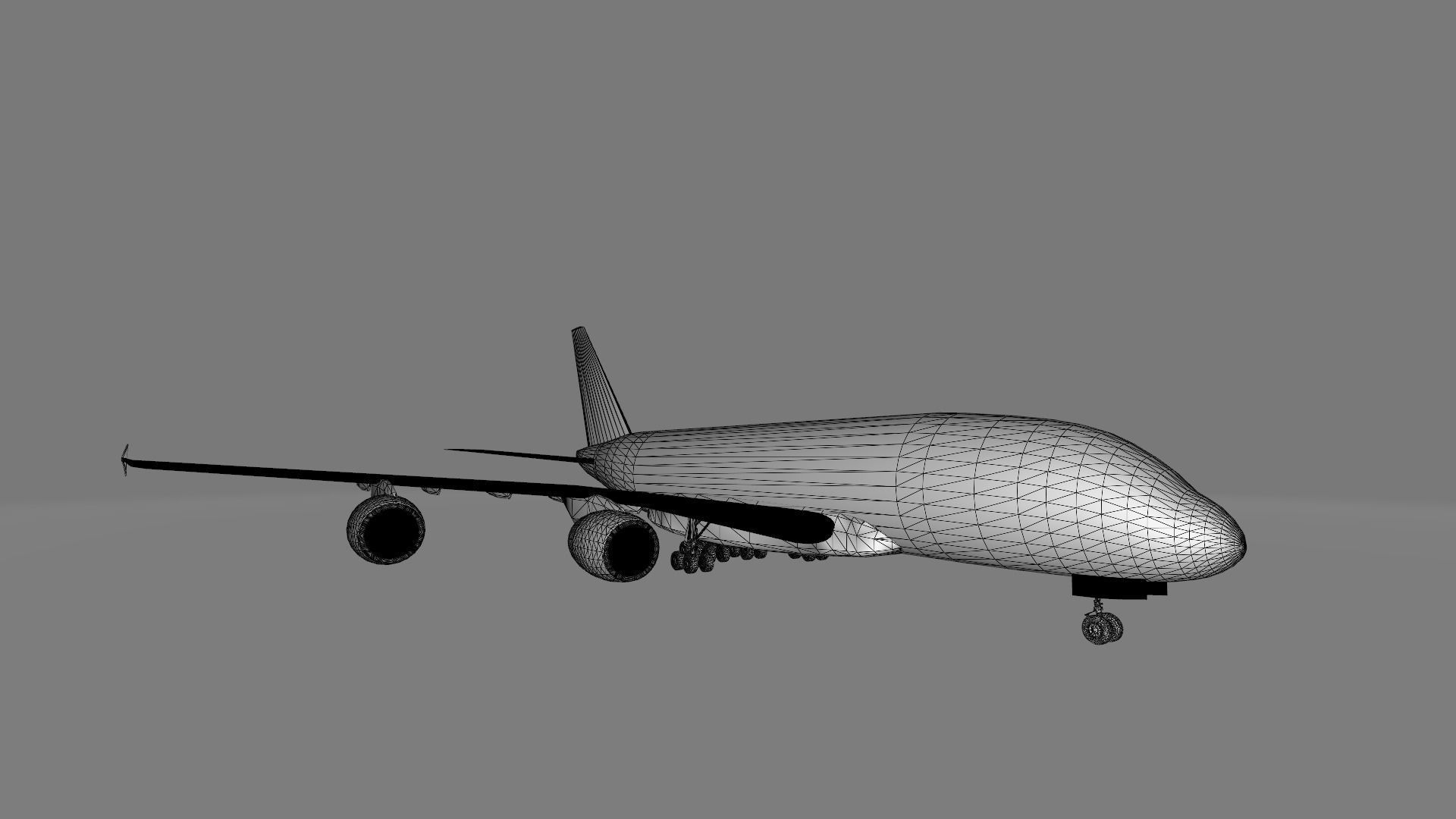 Airbus A380 Super-jumbo Free low-poly 3D model_6