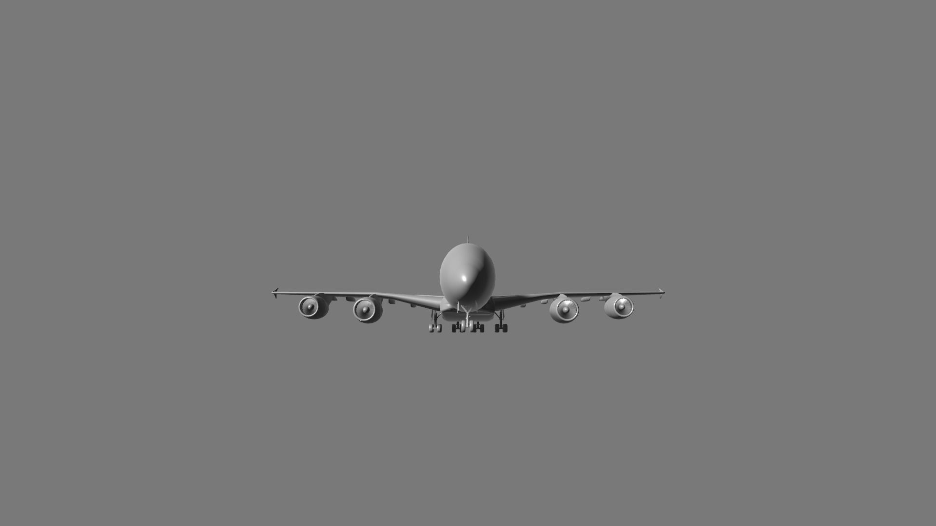 Airbus A380 Super-jumbo Free low-poly 3D model_1