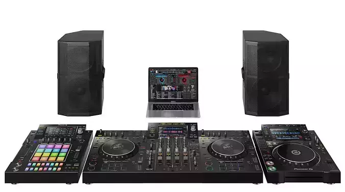 Pioneer Dj Music Set BLENDER 3D Model Cycles 3D model