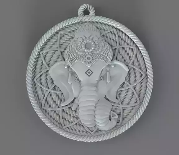 ganesh sterling silver pendant with elephant