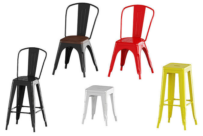 Tolix Loft Chair BLENDER 3D Model Cycles 3D model