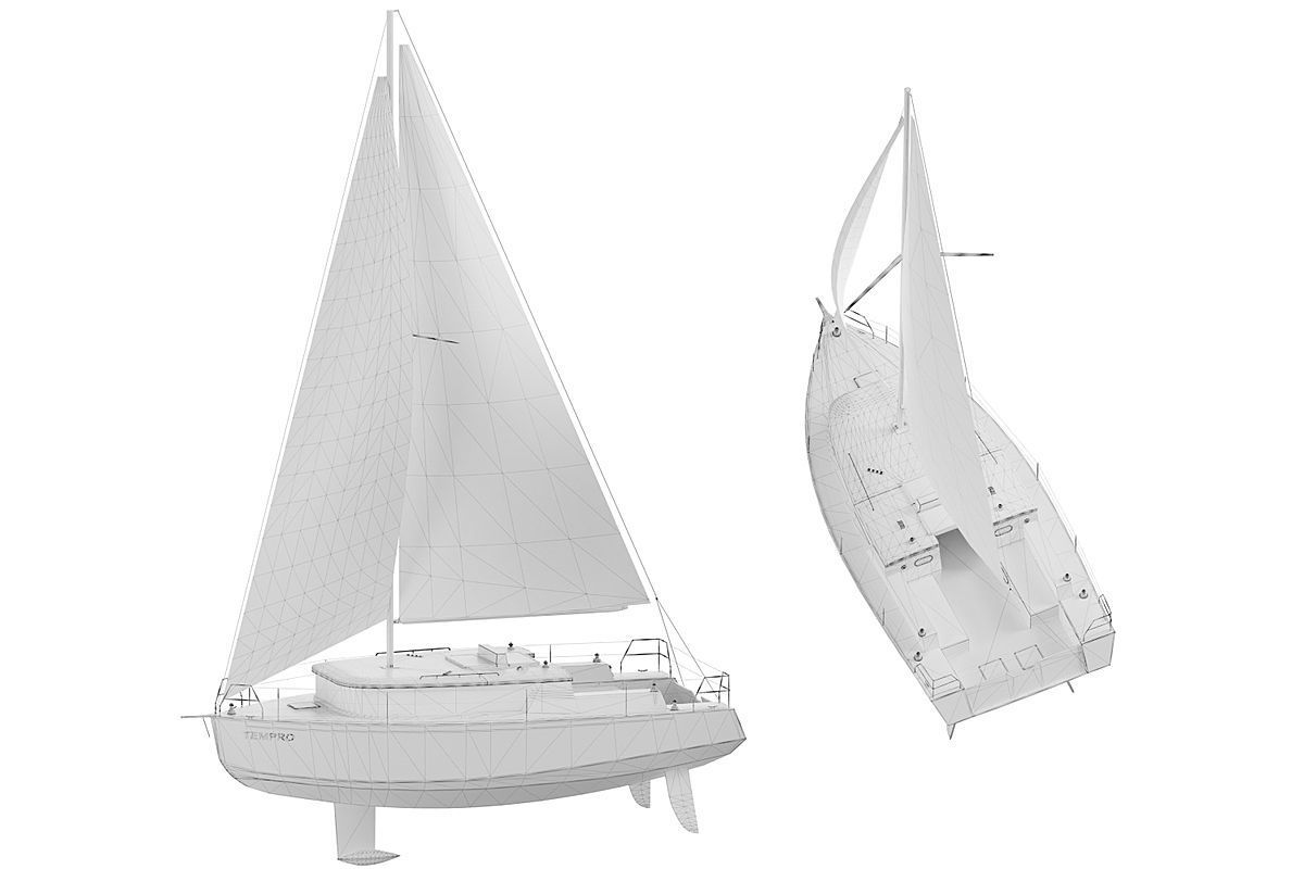 White Sailing Yacht BLENDER 3D Model Cycles 3D model CGTrader