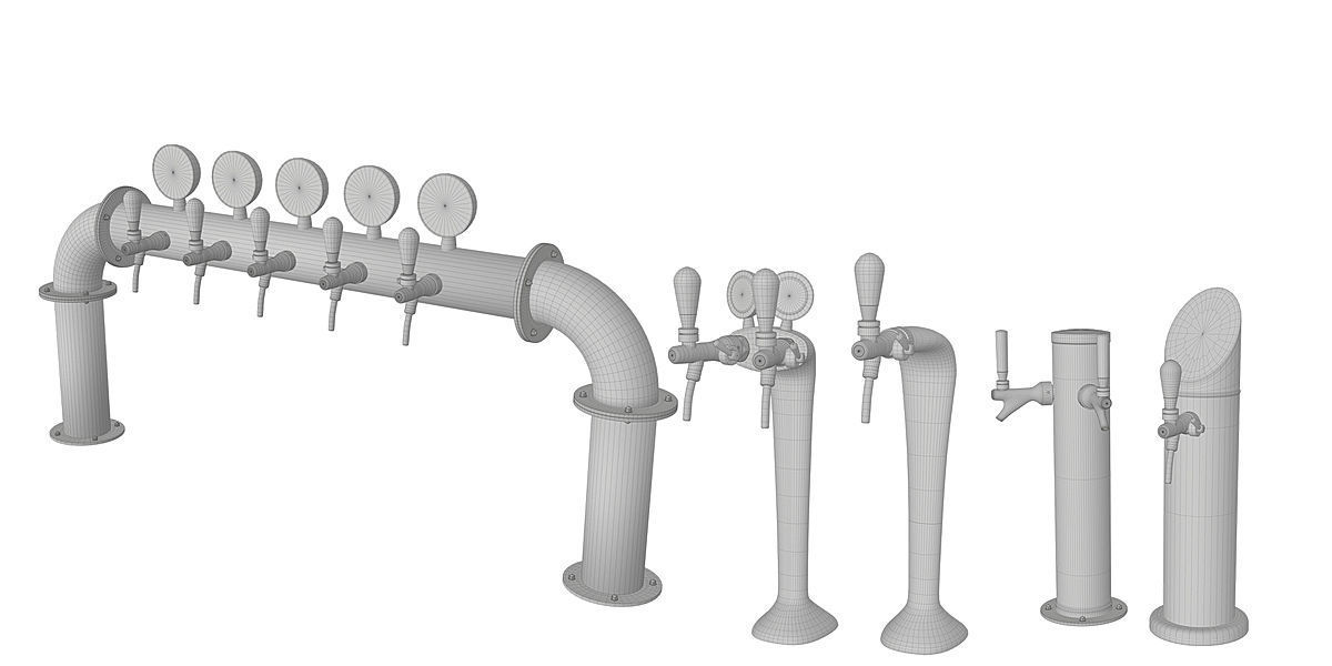 Beer Towers Metal BLENDER 3D Model Cycles 3D model_1