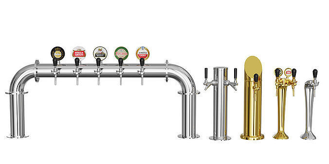 Beer Towers Metal  BLENDER 3D Model Cycles 3D model