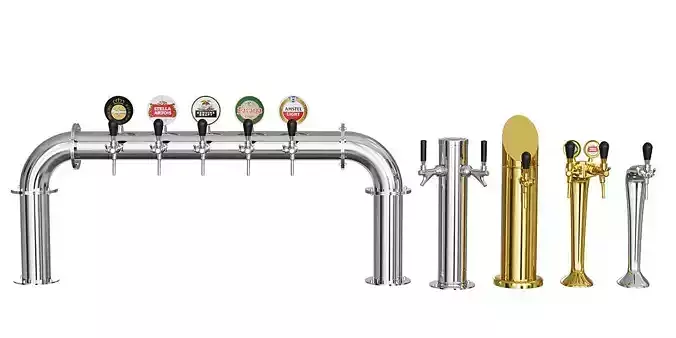 Beer Towers Metal  BLENDER 3D Model Cycles