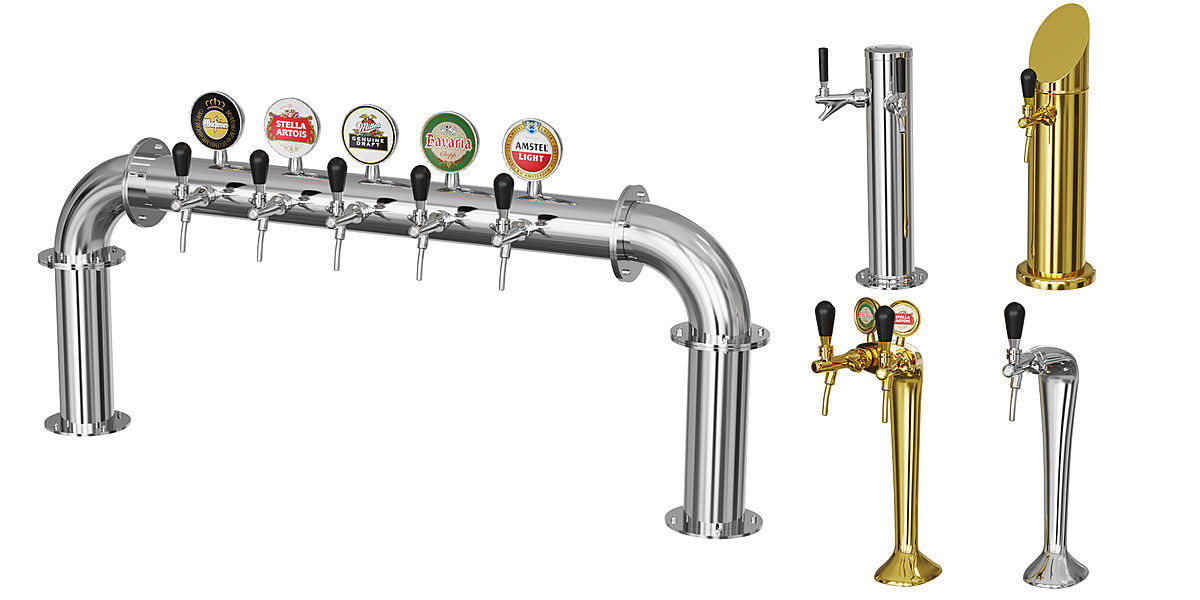 Beer Towers Metal BLENDER 3D Model Cycles 3D model_3
