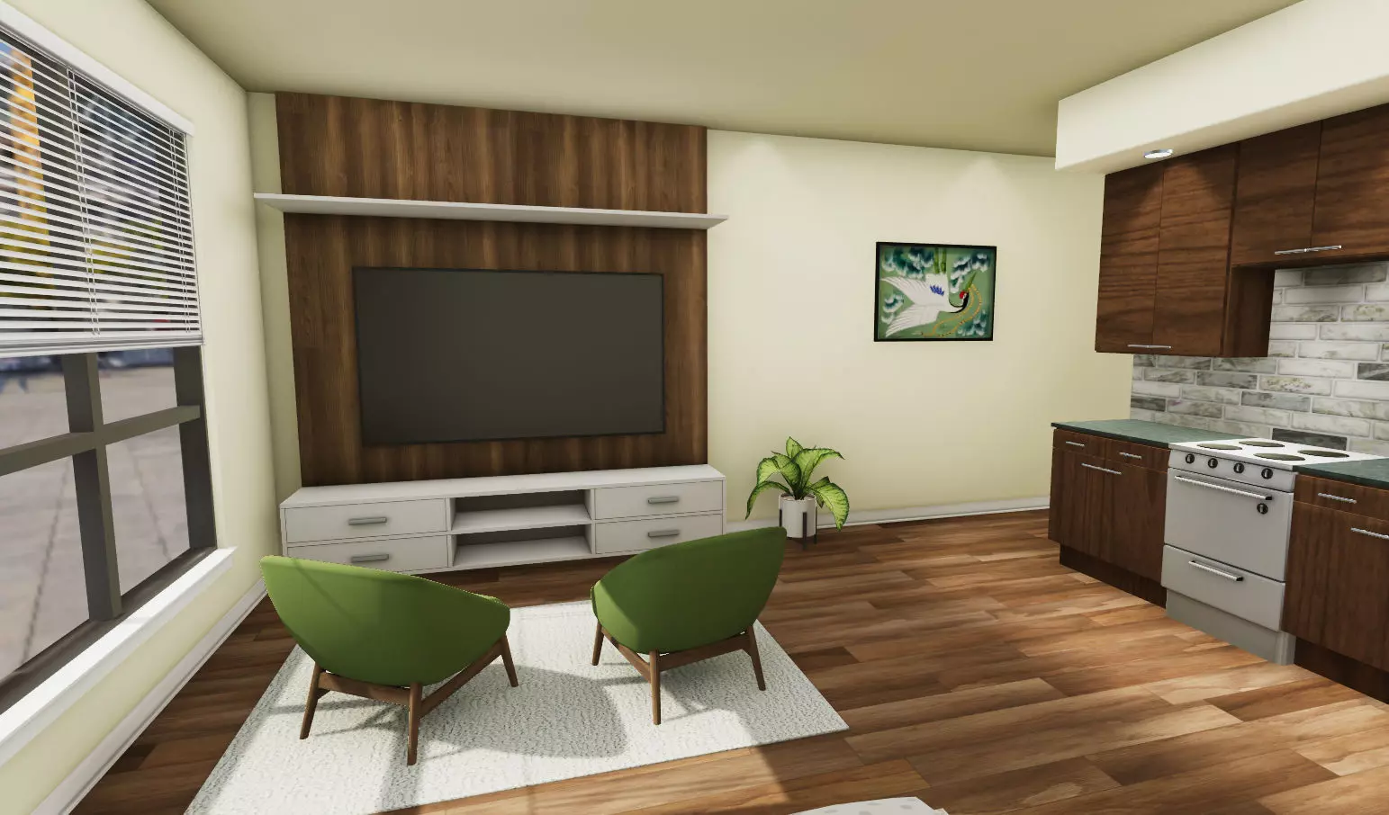 HQ Interior model Low-poly 3D model_0