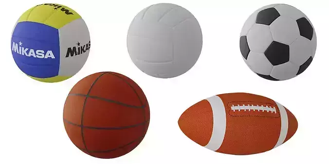 Sport Game Balls BLENDER 3D Model Cycles 3D model