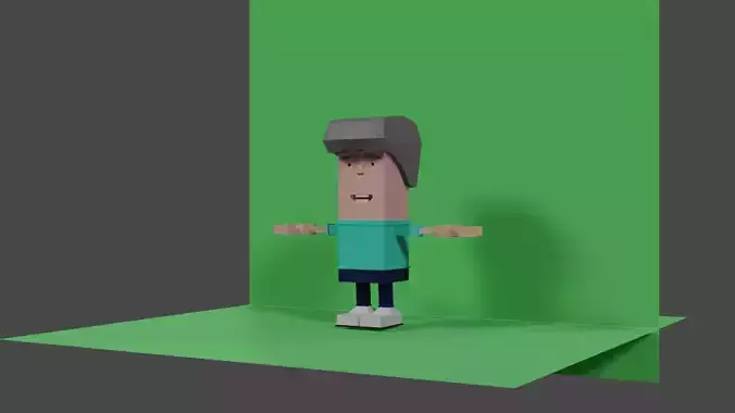 3d cartoon man charactors models Low-poly 3D model