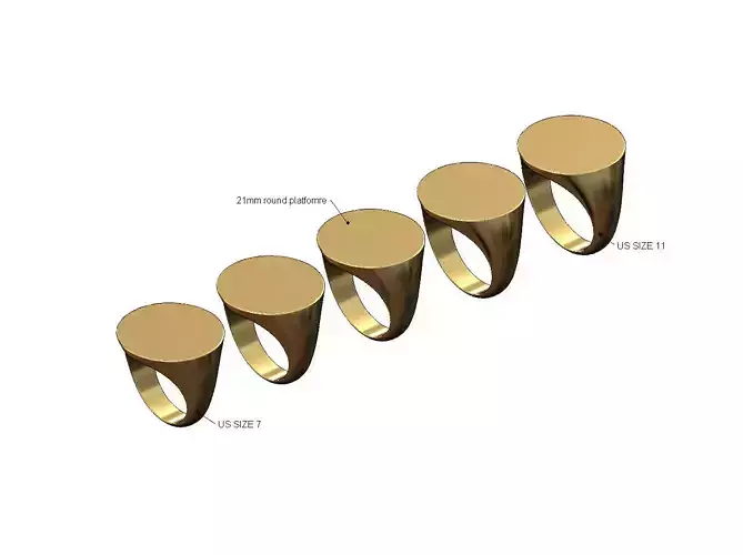 Large 21mm round large signet ring US sizes 7 to 11