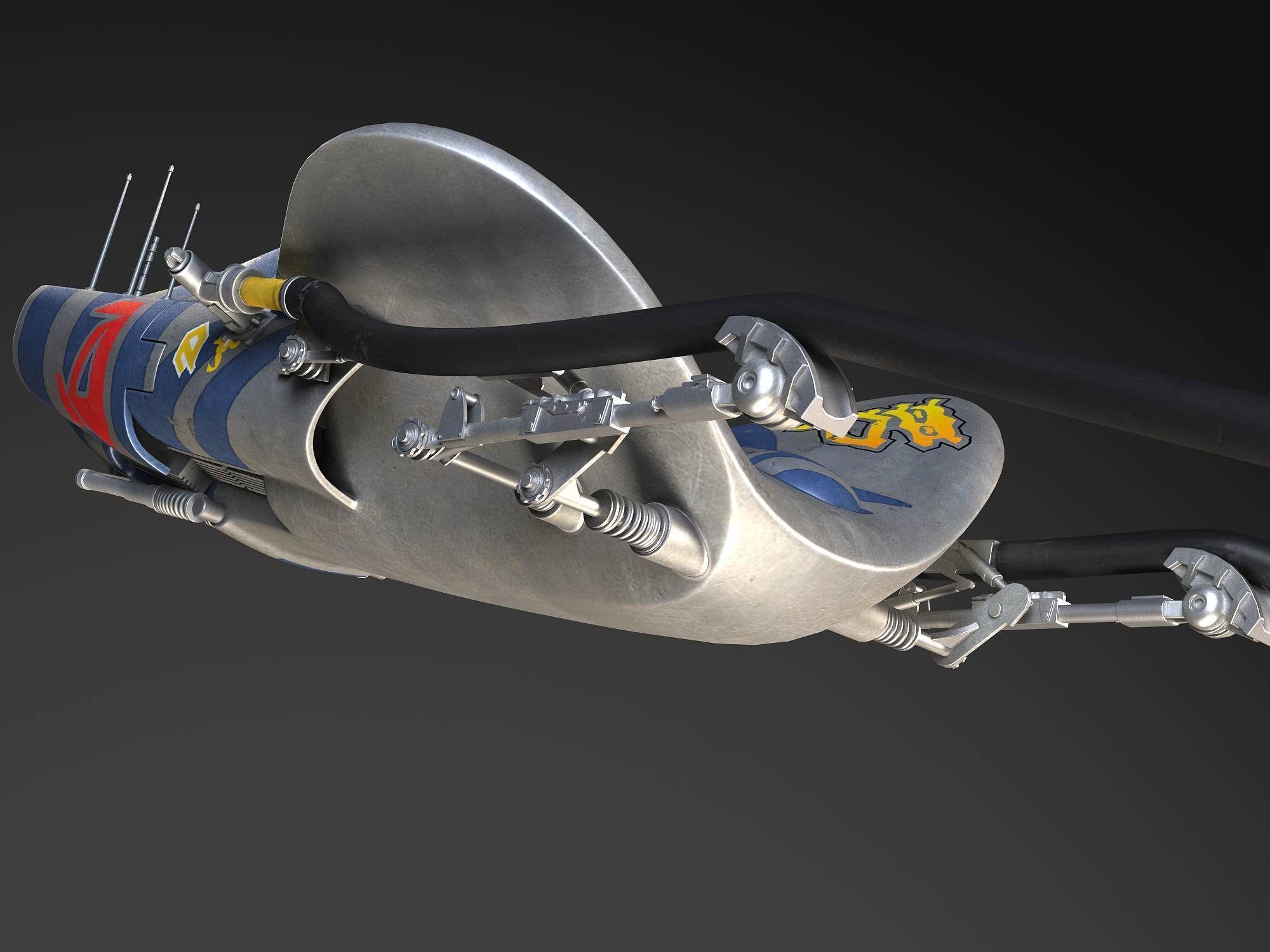 Star Wars Pod Racer with Anakin 3D model_6