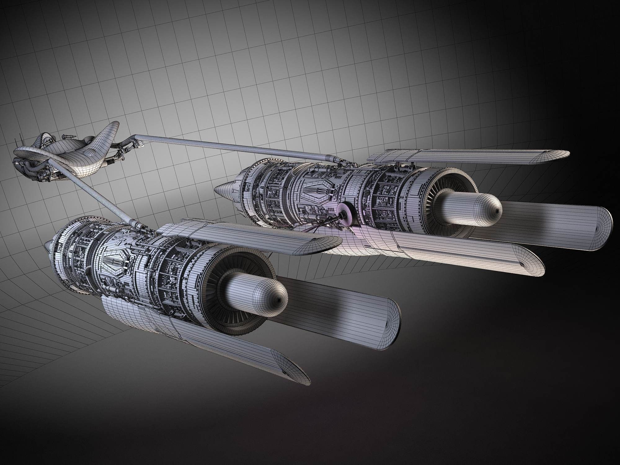 Star Wars Pod Racer with Anakin 3D model_15