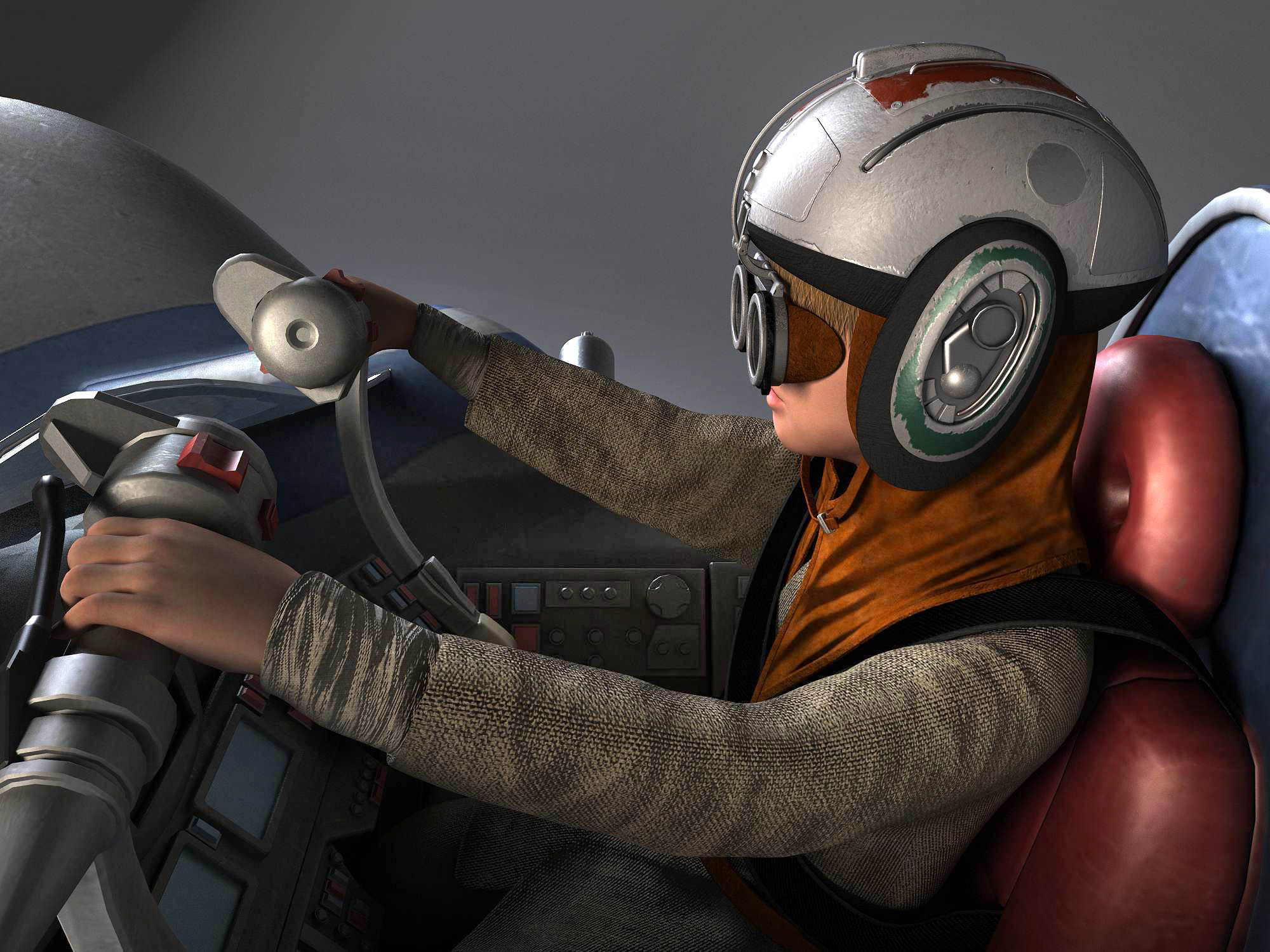 Star Wars Pod Racer with Anakin 3D model_10