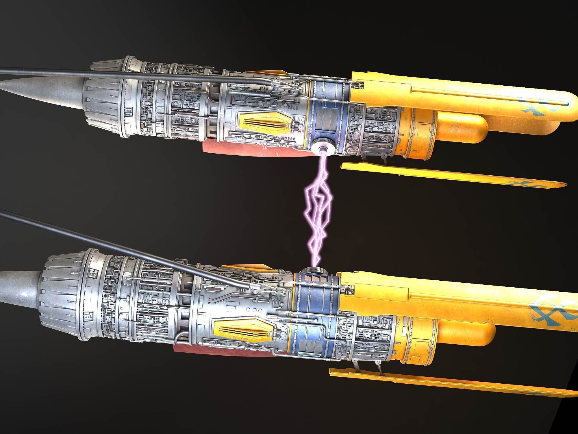 Star Wars Pod Racer with Anakin 3D model_8