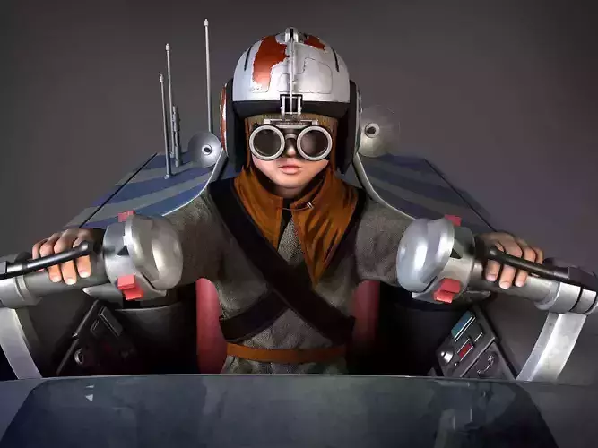 Star Wars Pod Racer with Anakin 3D model