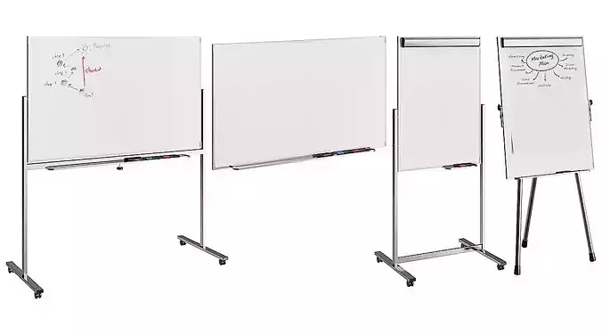 Flipcharts And Board BLENDER 3D Model Cycles 3D model
