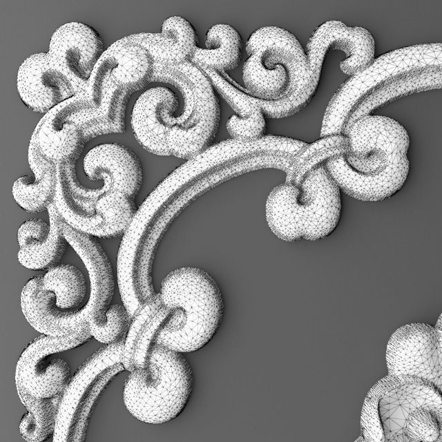 Ceiling rosette and frame 3D 3D model_6