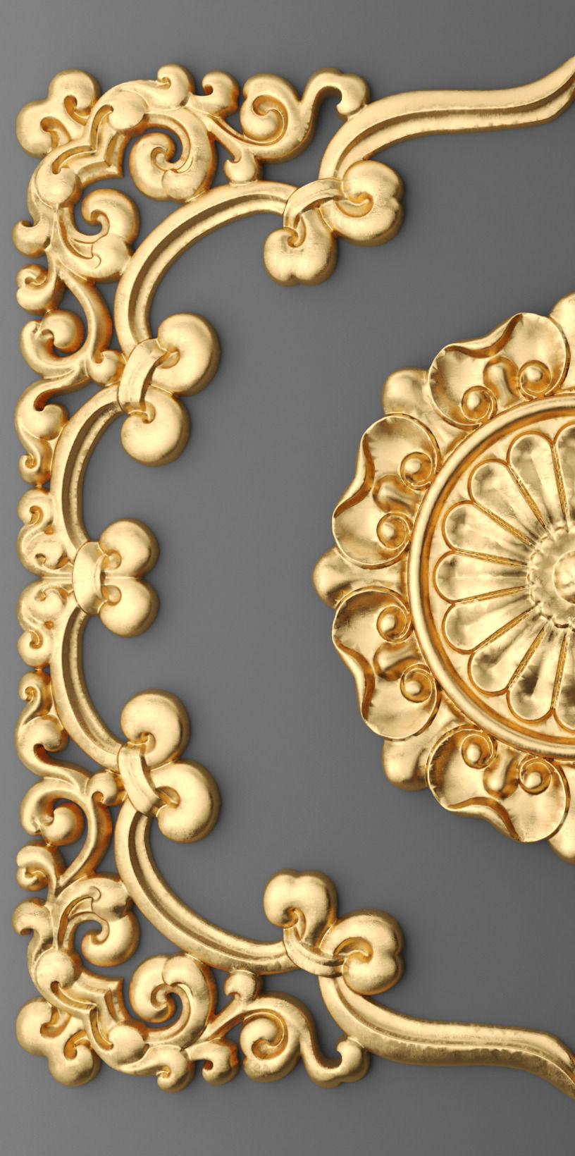 Ceiling rosette and frame 3D 3D model_5