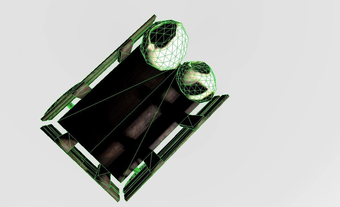 Wooden Trailer Low Poly and Game Ready Low-poly 3D model_11