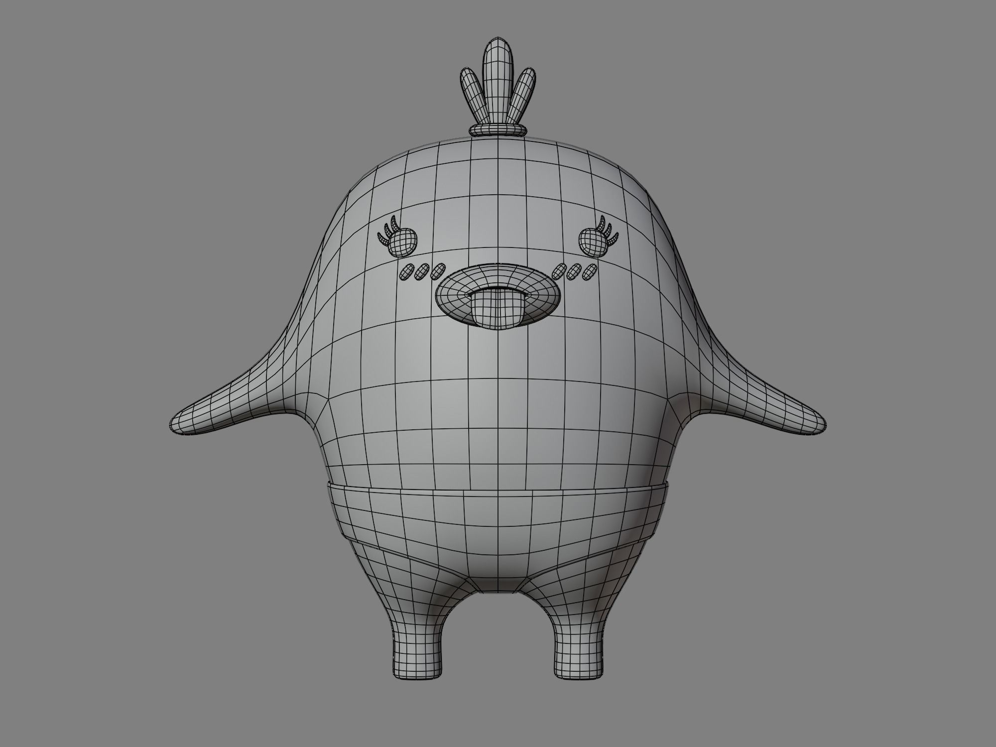 Cartoon little cute Duck 3D model 3D model_3