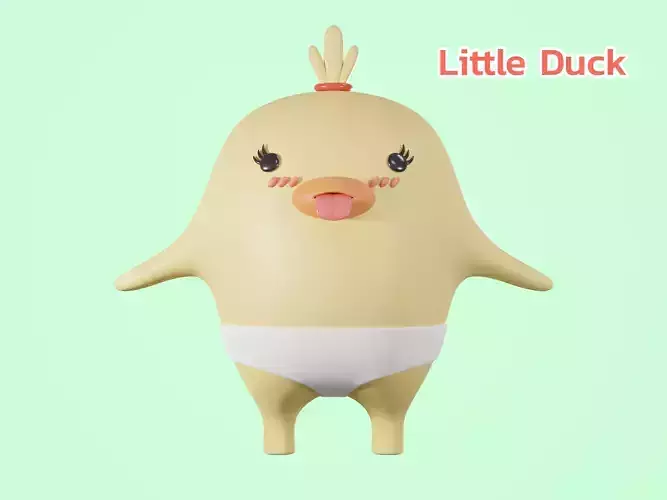 Cartoon little cute Duck 3D model