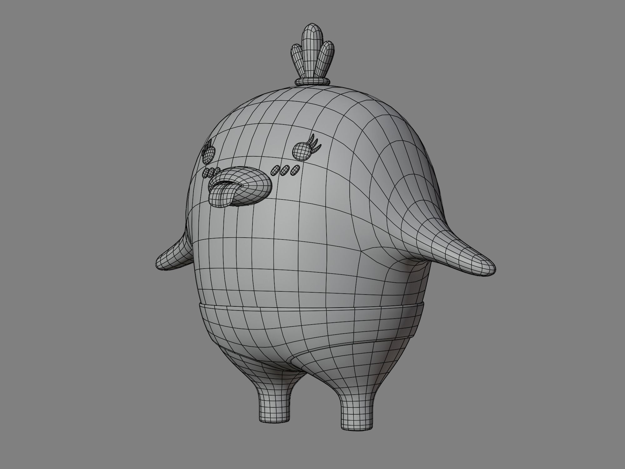 Cartoon little cute Duck 3D model 3D model_4