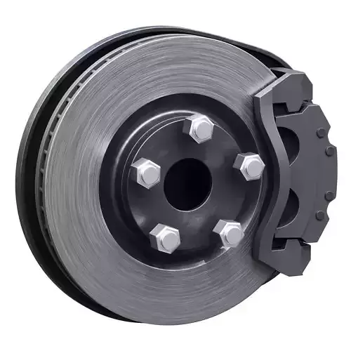 Car braking system for compact cars 3D model