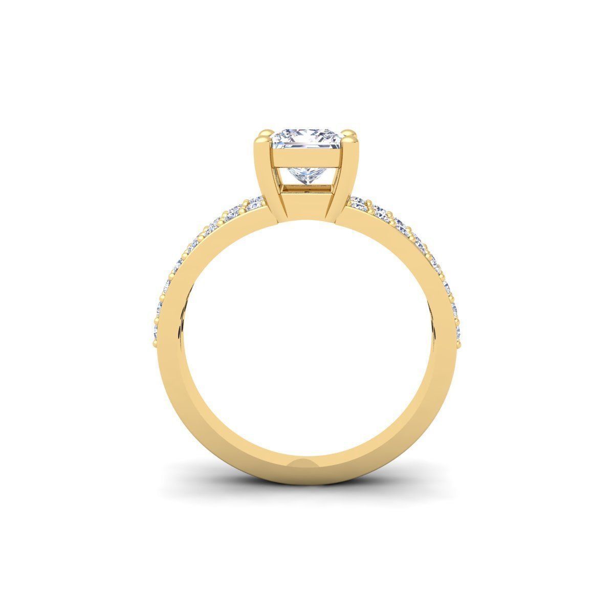 Princess Engagement Ring 3d Model 3D print model_5
