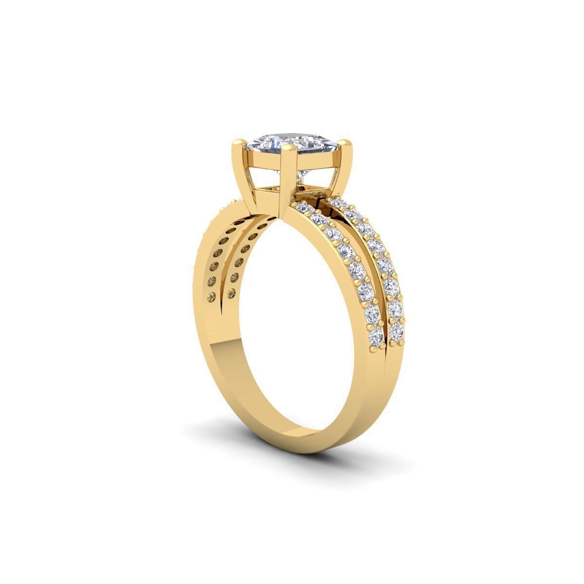 Princess Engagement Ring 3d Model 3D print model_3