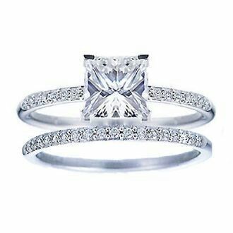 Princess Set Engagement Ring 3d Model  3D print model_2