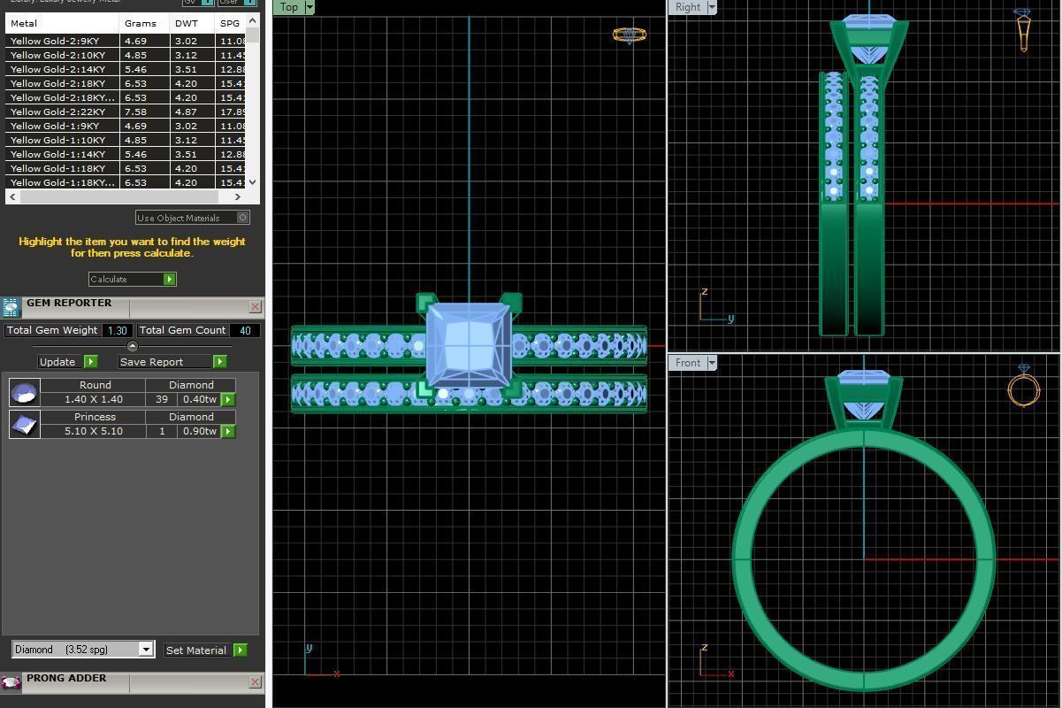 Princess Set Engagement Ring 3d Model  3D print model_7