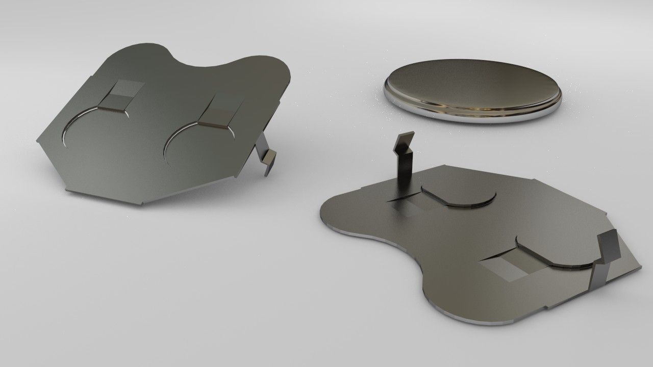 Battery Holder CR2032 3D model_2