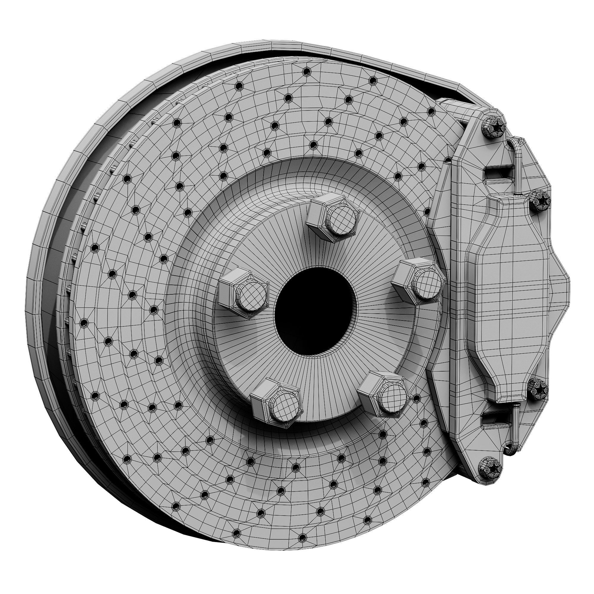 Car braking system for sport cars 3D model_4