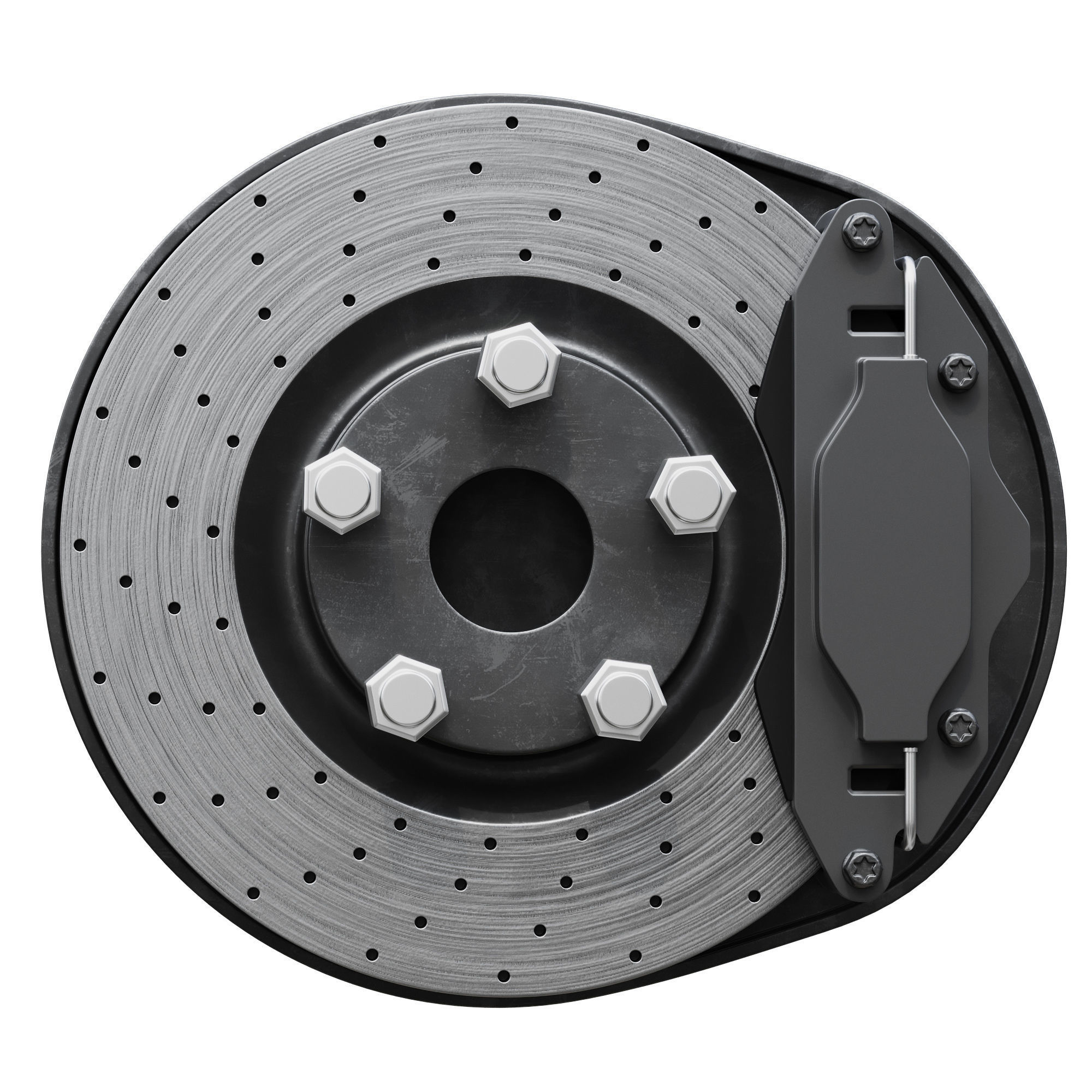 Car braking system for sport cars 3D model_2