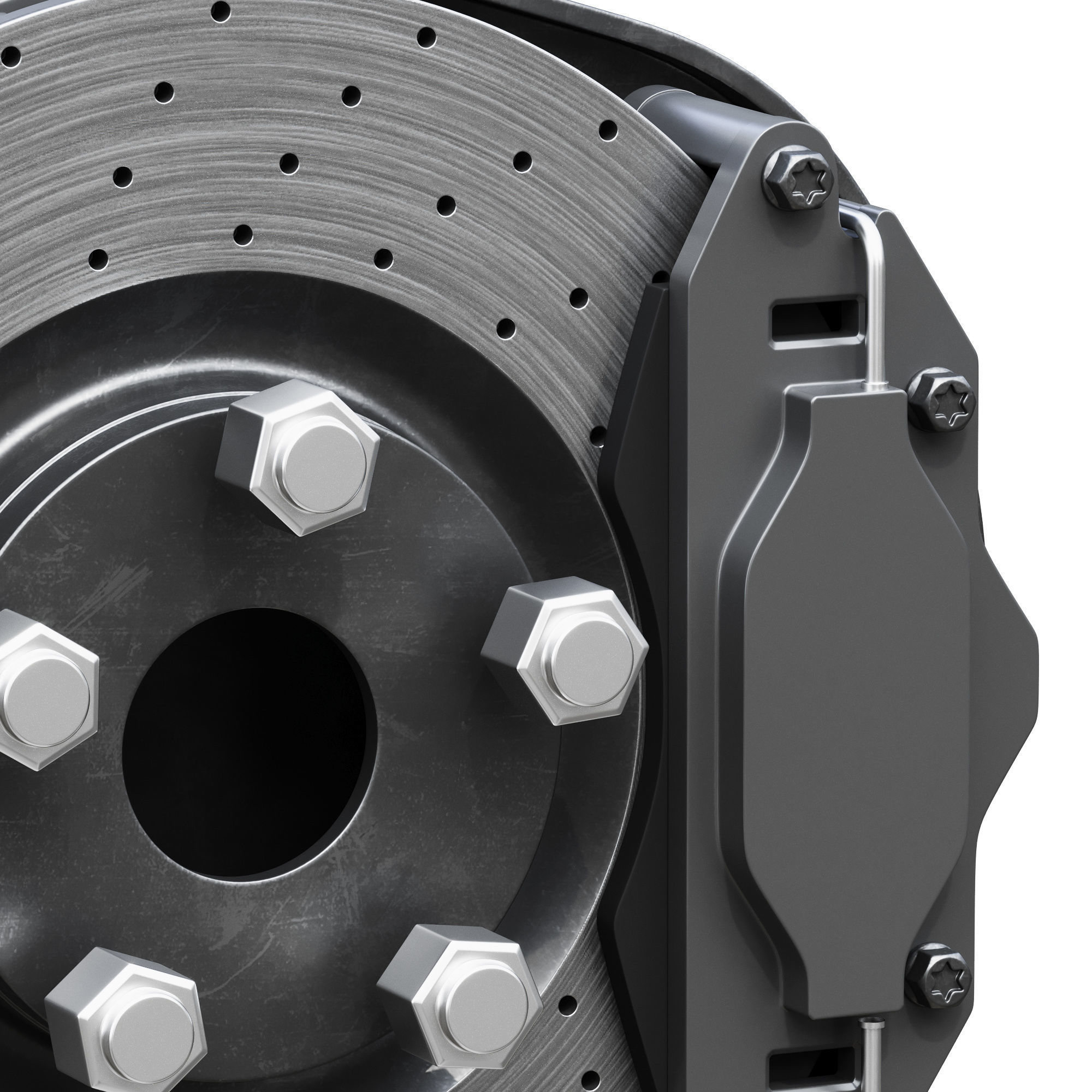 Car braking system for sport cars 3D model_3