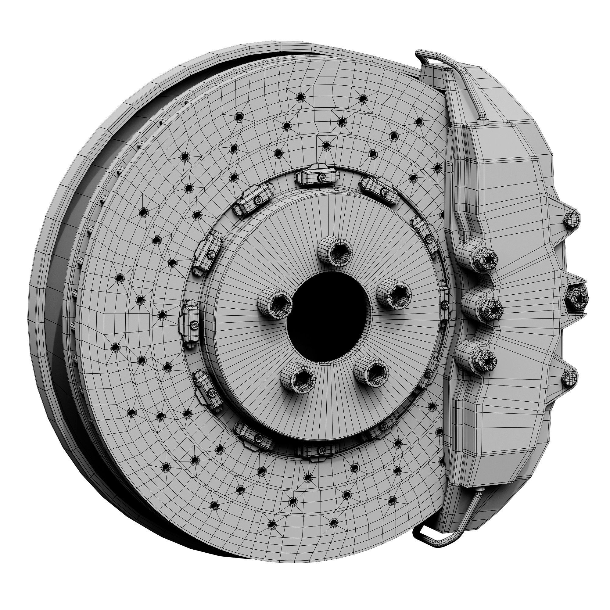 Car braking system for supercars 3D model_4