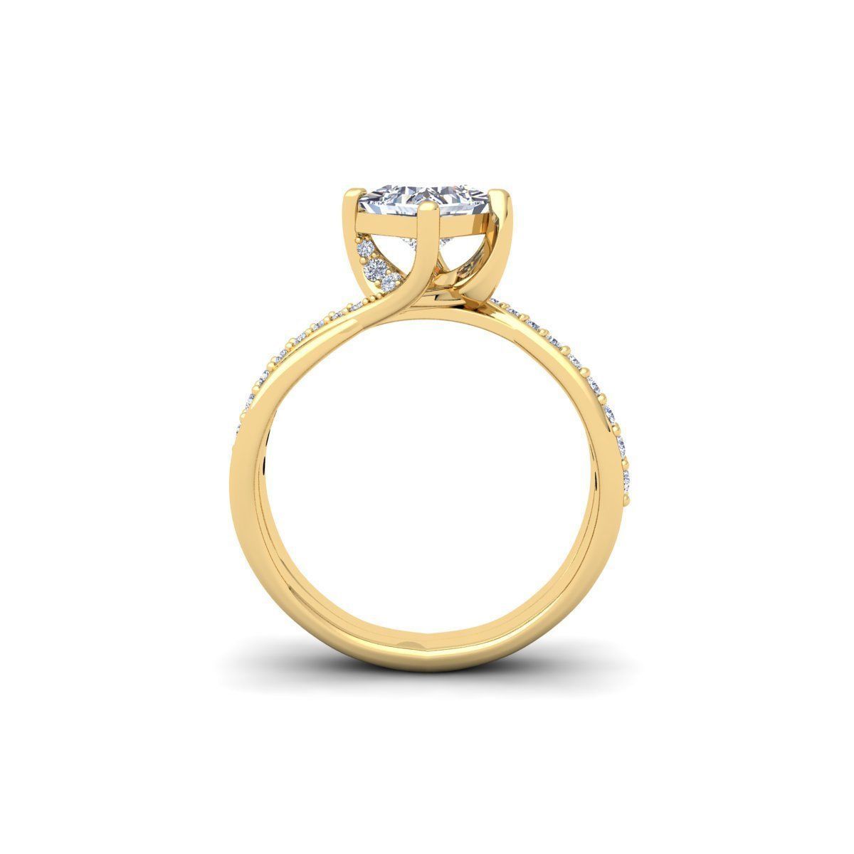 Princess Twist Engagement Ring 3d Model  3D print model_5