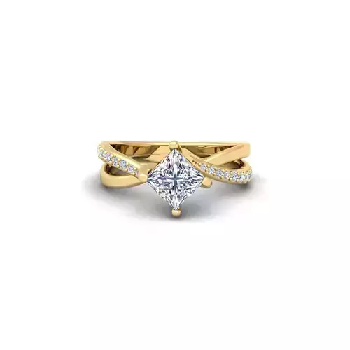 Princess Twist Engagement Ring 3d Model 