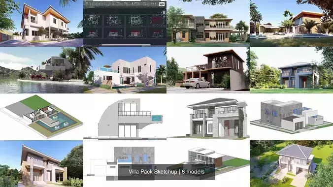 Villa Pack Sketchup 3D Model Collection