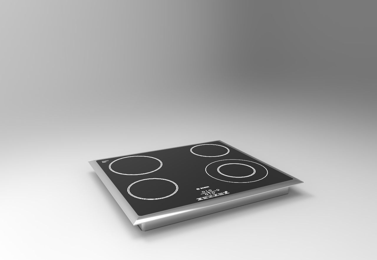 cookware electric cooktop with four burners 3D model_1
