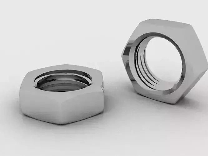 Tuerca two hex nuts Free 3D model