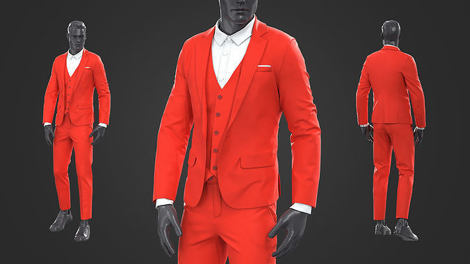 Men - Business Suit  3D model