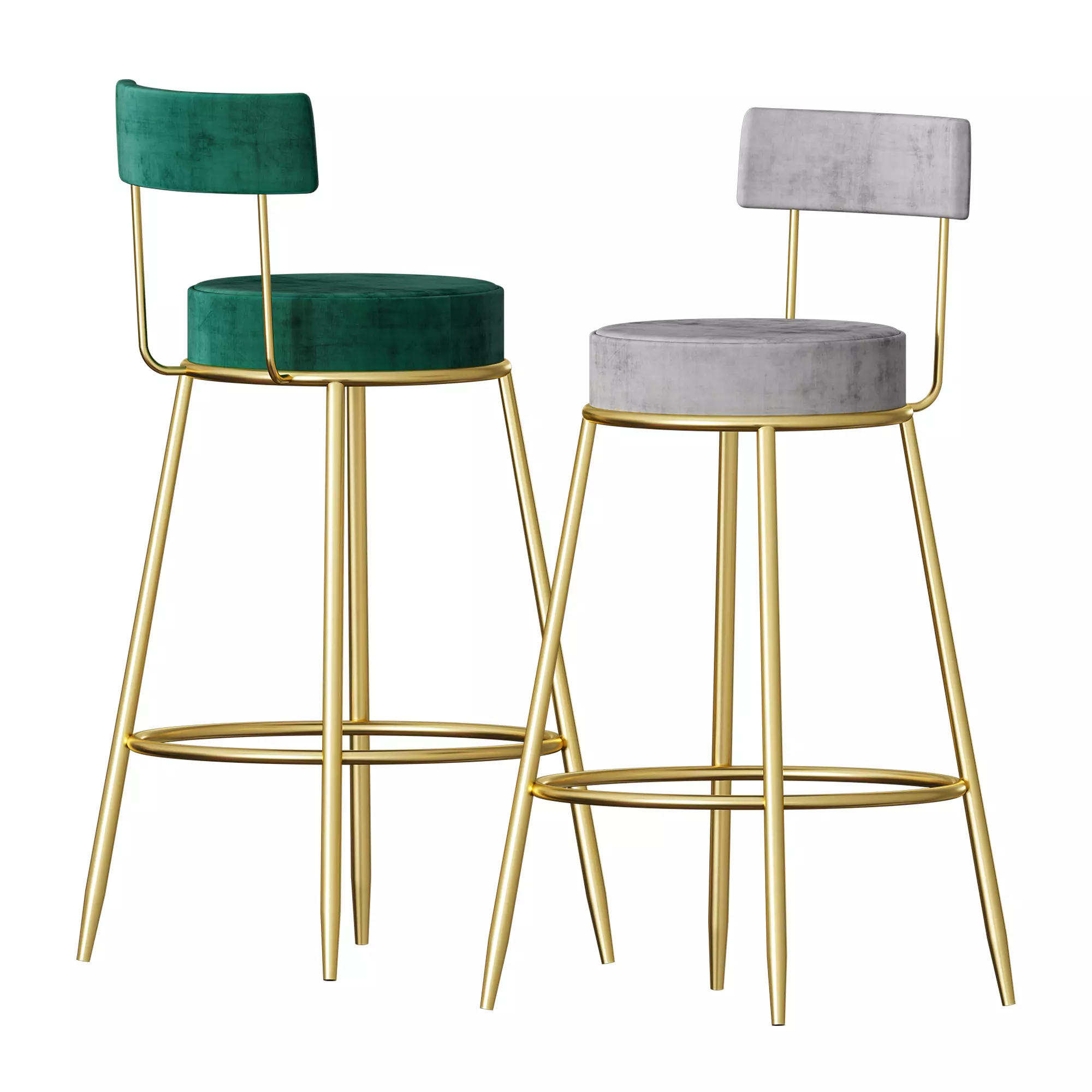Counter Height Bar Stool Velvet 3D model