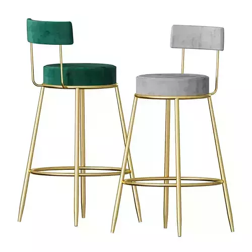 Counter Height Bar Stool Velvet 3D model