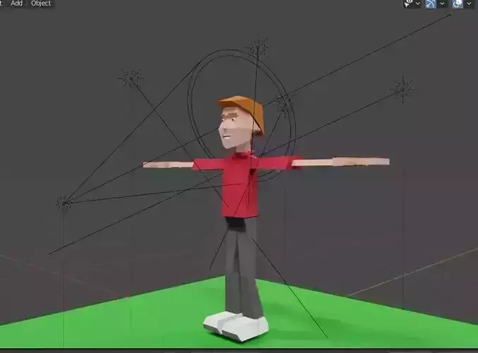 3D CARTOON  charactor BOY LOW POLLY MODEL 